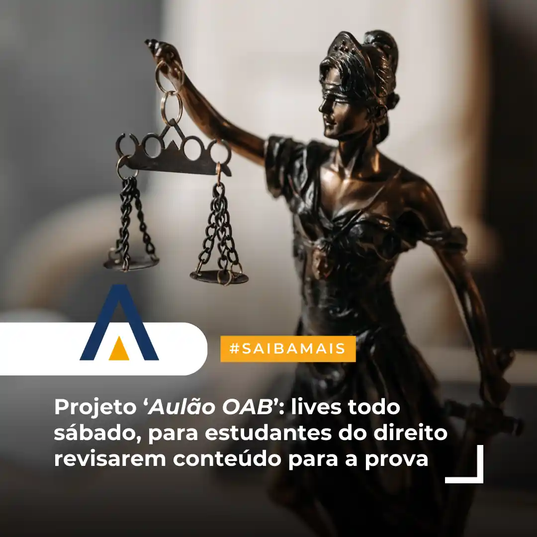 Projeto ‘Aulão OAB’ lives todo sábado, para estudantes do direito revisarem conteúdo para a prova.opti